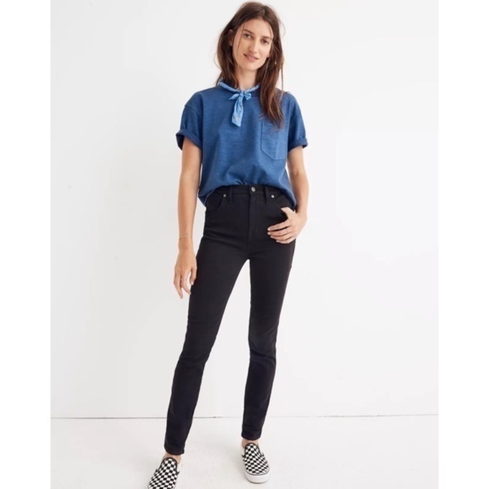 Madewell • Black 10" High-Rise Skinny Jeans in Johnny Wash: Comfort Stretch